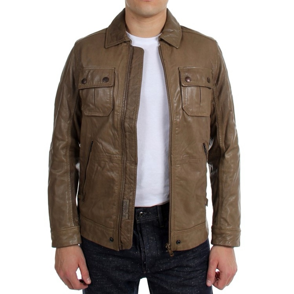 Diesel Leather Zip Up Jacket